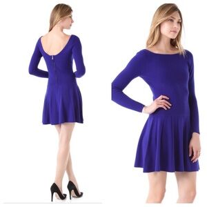 Milly New‎ York Sandra merino wool pleated dress Heliotrope Blue size small